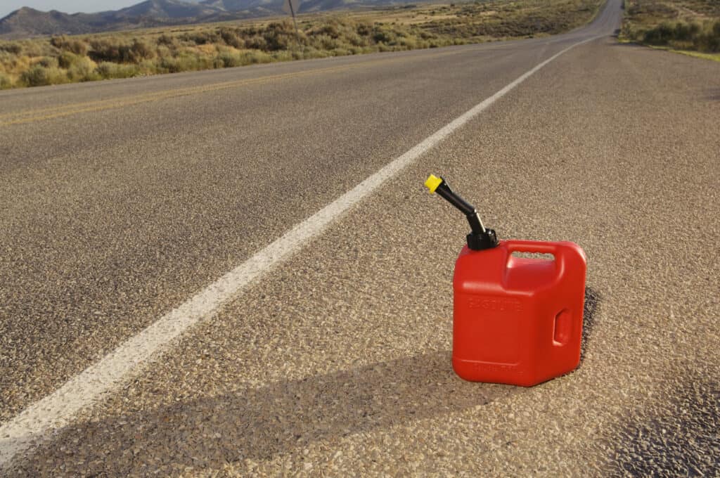 Gas container on the side of the road