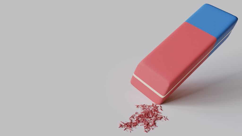 Pink and blue eraser