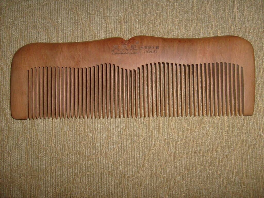 Clean wooden comb