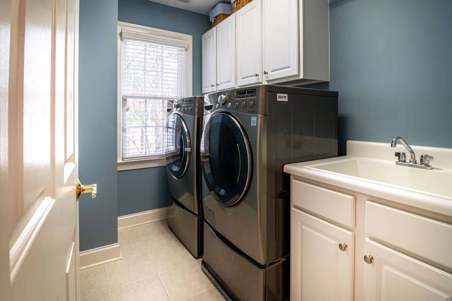 Laundry room with washing machine and dryer