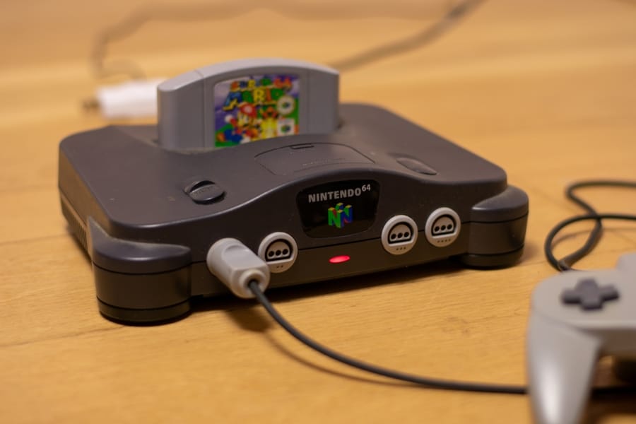 Console with a Super Mario N64 in the Cartridge Slot