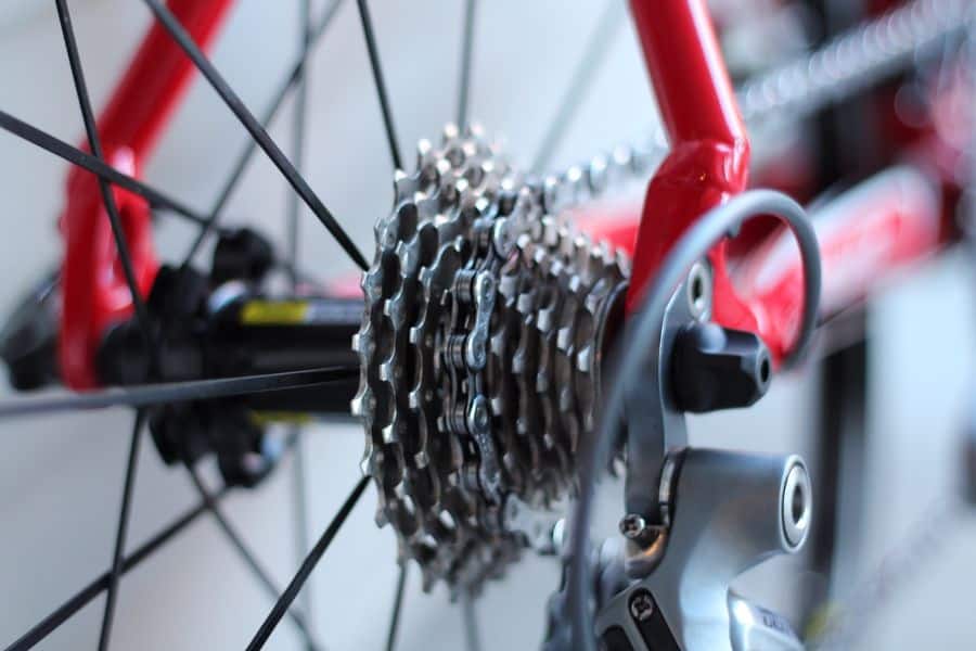 Closeup of a bike chain