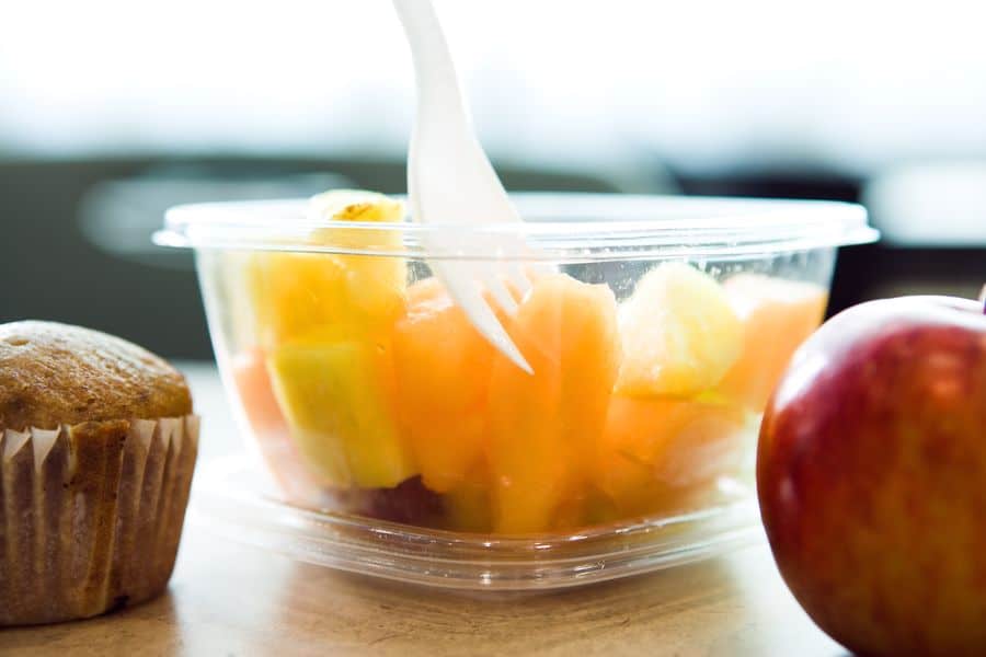 Fruits in a plastic container