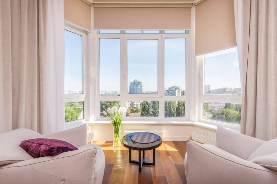 Condo with double hung windows