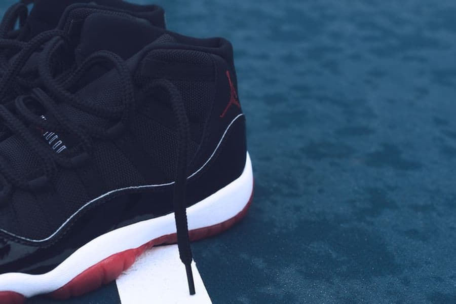 Closeup of Jordan 11 shoes