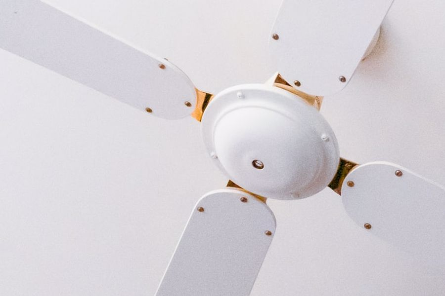 Clean white ceiling fan