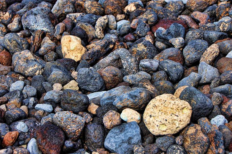 A pile of lava rocks