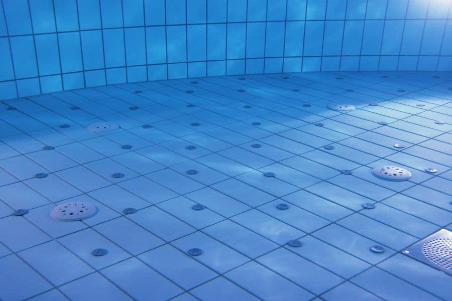 Close up of pool tiles