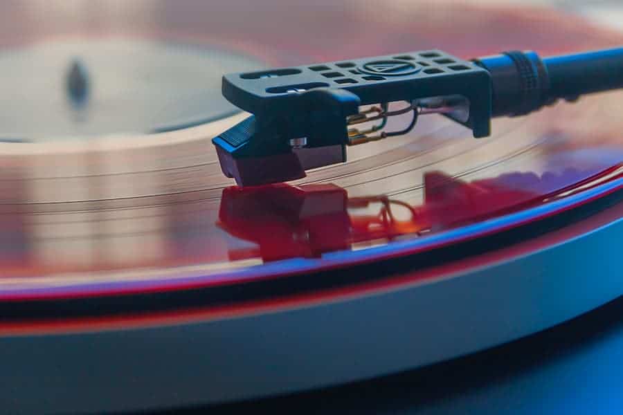 Close-up photo of vinyl record