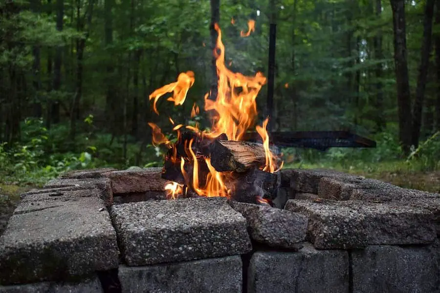 Stone firepit in the forest
