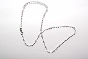 Sterling silver necklace on white background
