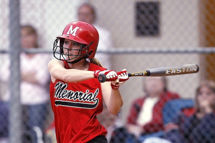 An image of a person a softball bat