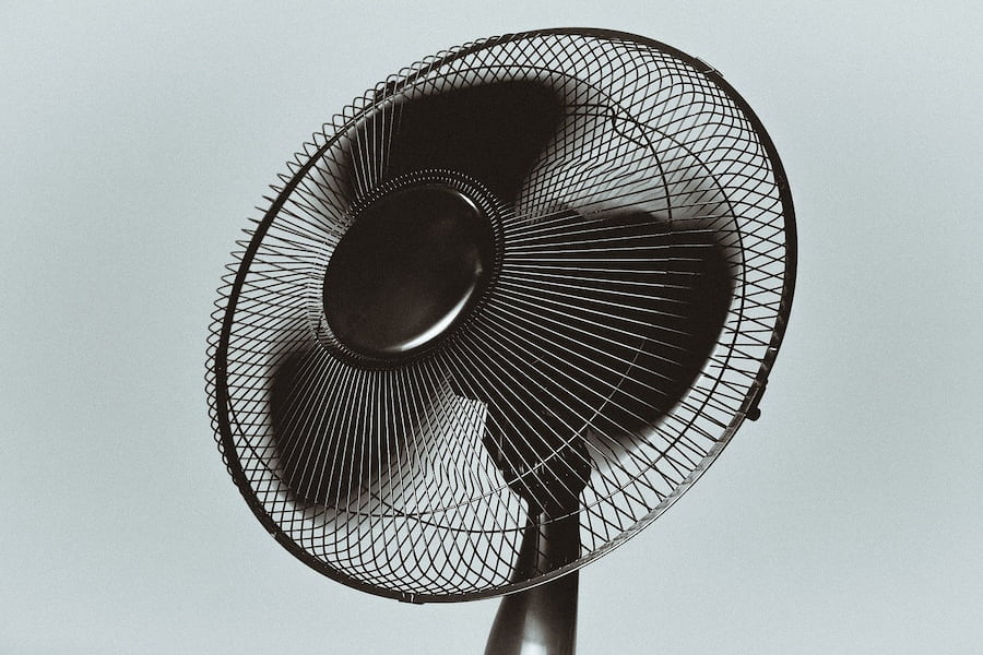 A black colored wind fan