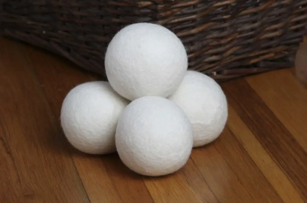 Sheep dryer ball on wooden floor