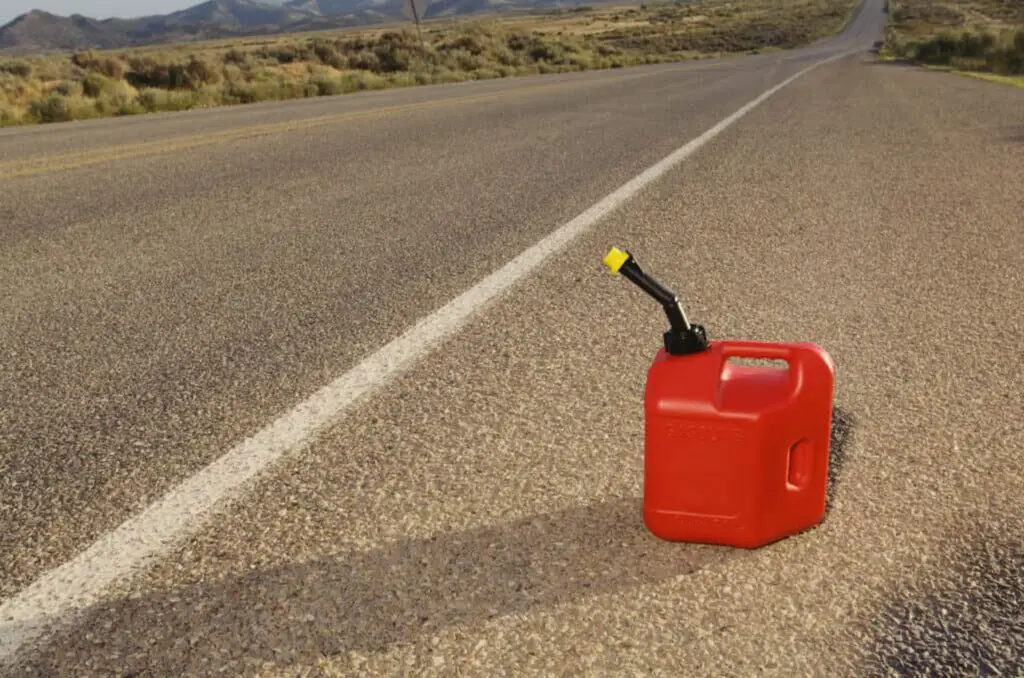Gas can on the side of the road