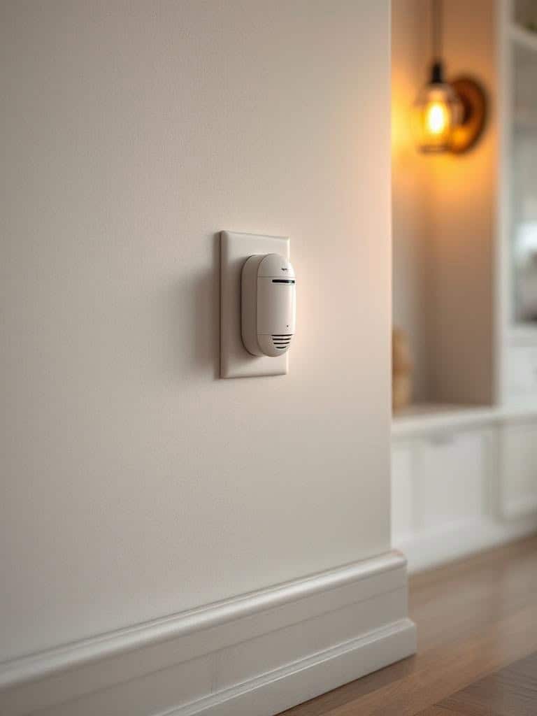 Ultrasonic pest repeller plugged into a wall