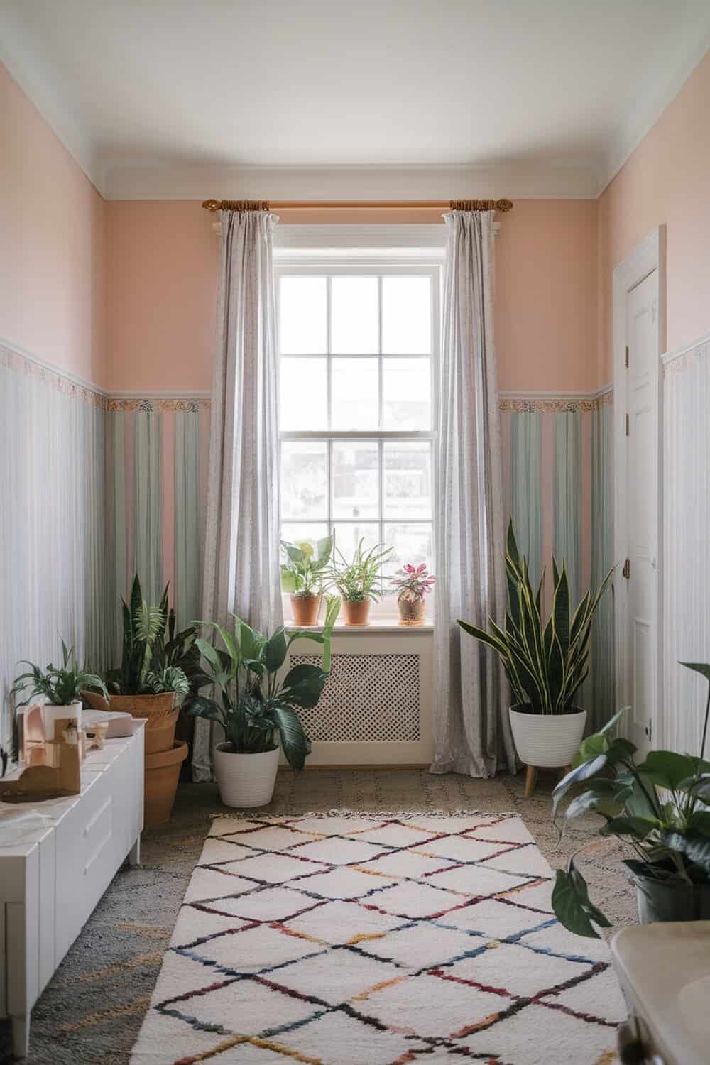 A bright and inviting room with fresh paint and plants.