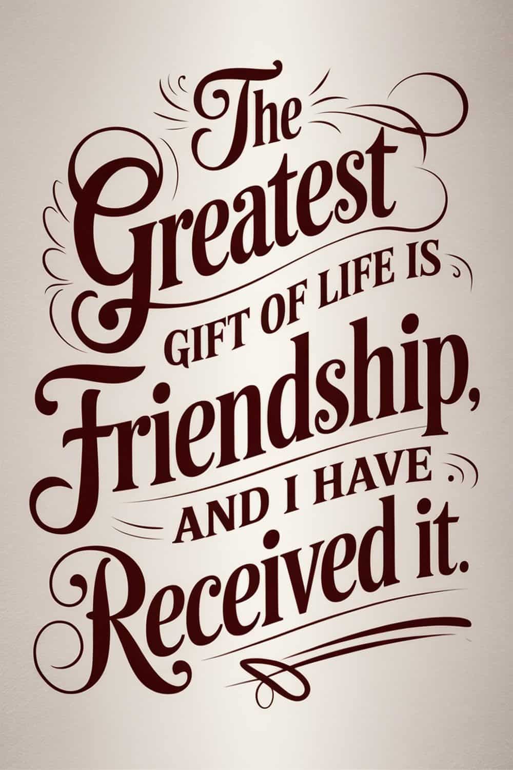 Stylish wall art with a quote about friendship.